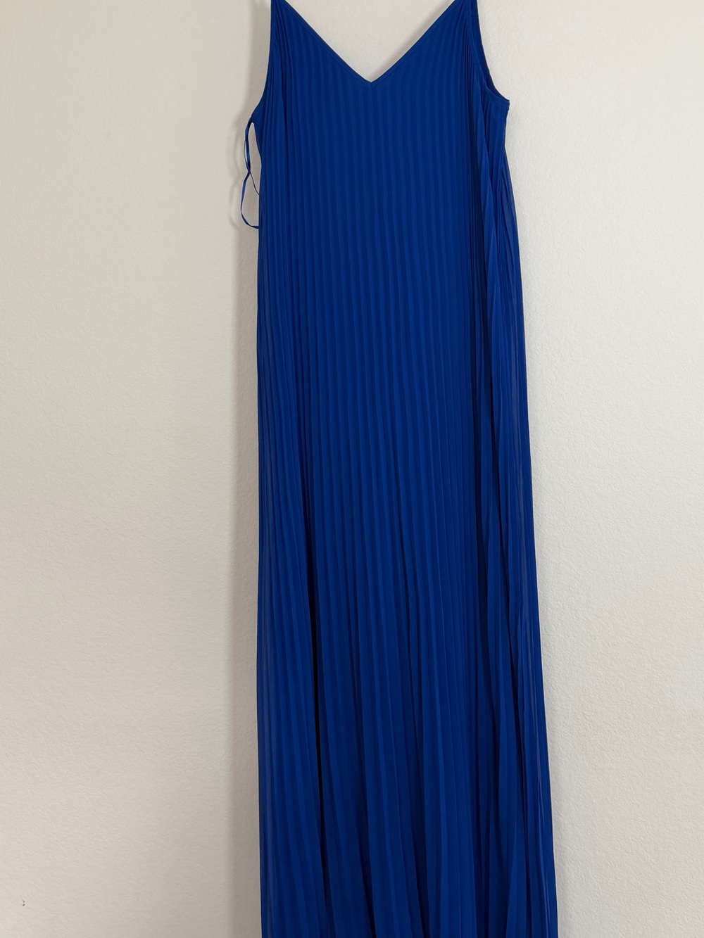 Express Women's Royal Blue Pleated V-Neck Maxi Dress